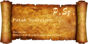 Patak Szalviusz névjegykártya